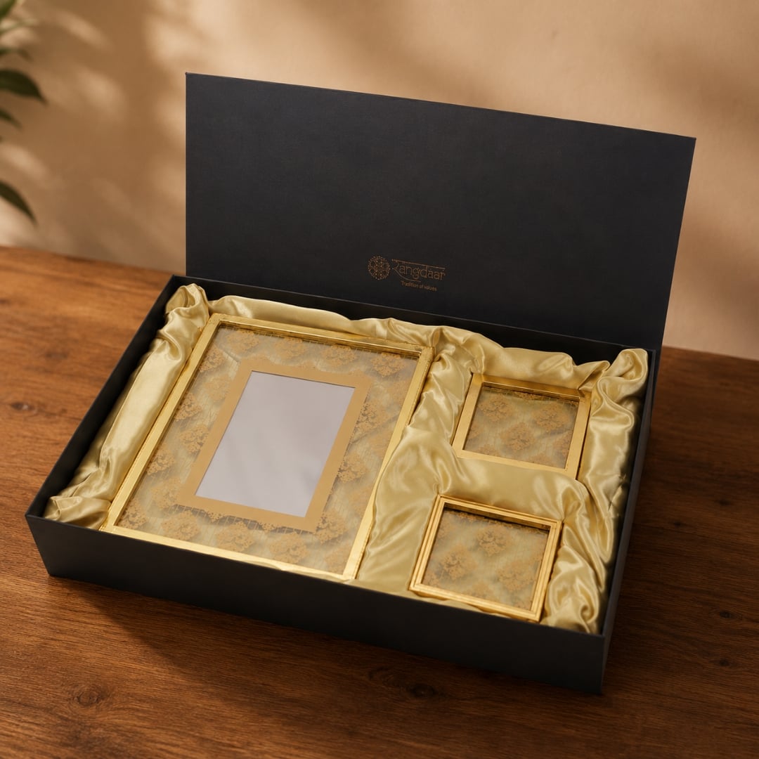 Golden Photo Frame & Coaster Set – Gift a Memory image 2