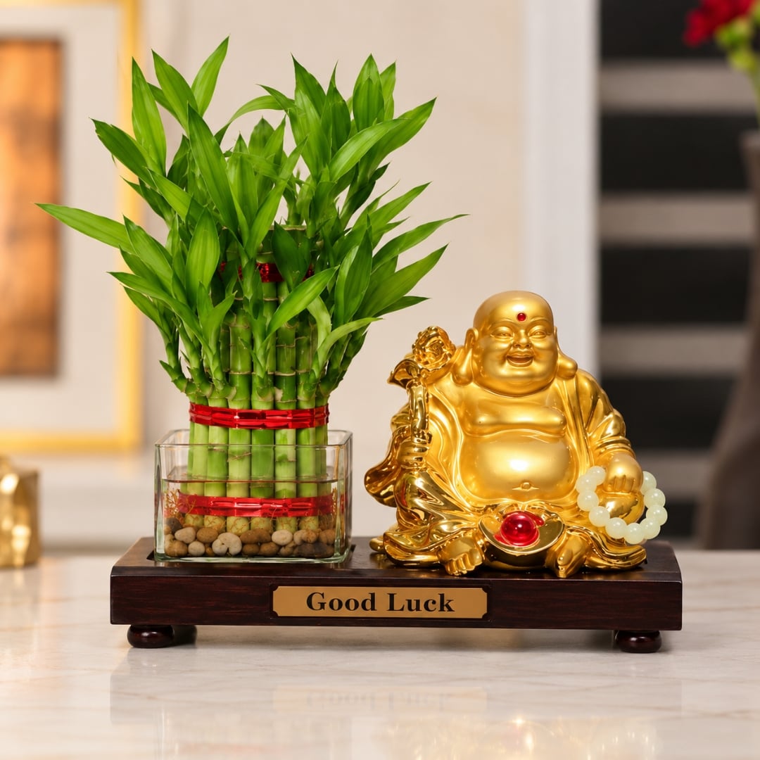 Laughing Buddha & Lucky Bamboo image 2