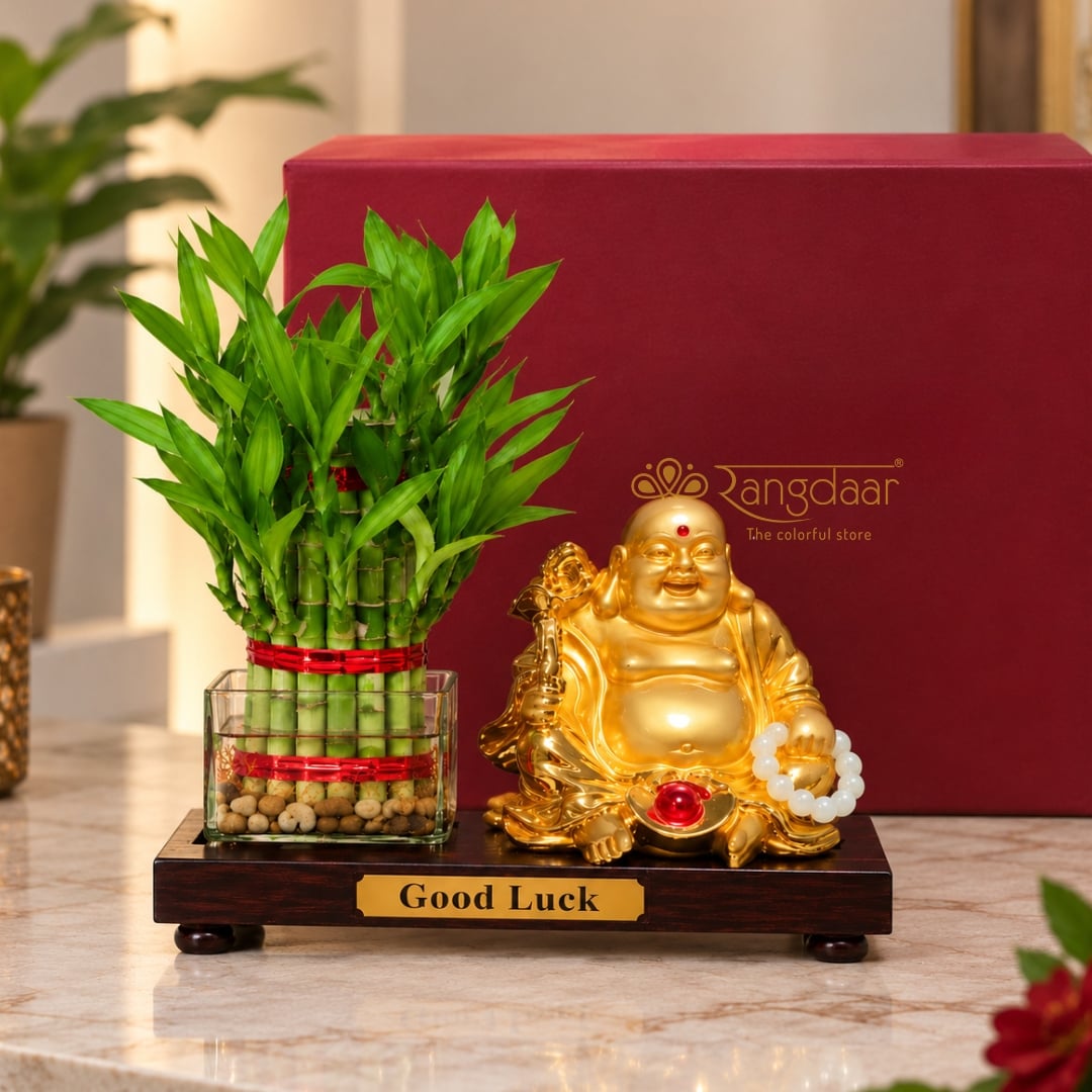 Laughing Buddha & Lucky Bamboo image 1
