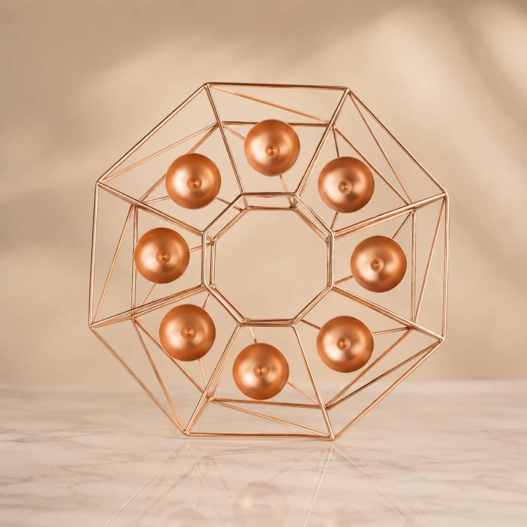 Rose Gold Tea light holder – specially for Diwali Puja image 2
