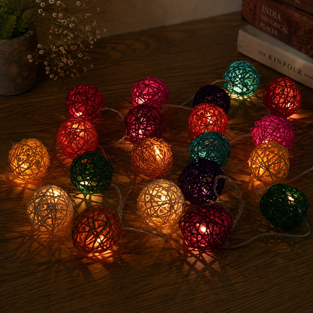 Rattan Ball Fairy LED Light image 2