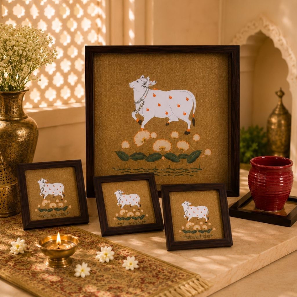 Pichwai Tray with 4 Coasters image 2