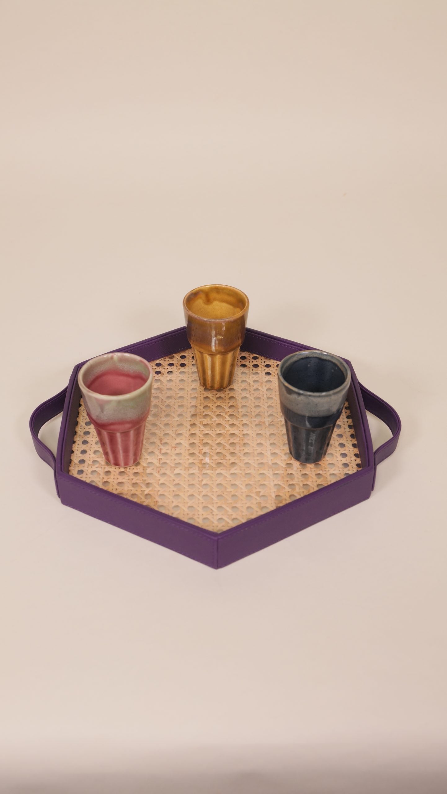 Hexagonal Leatherette Cane Tray image 2