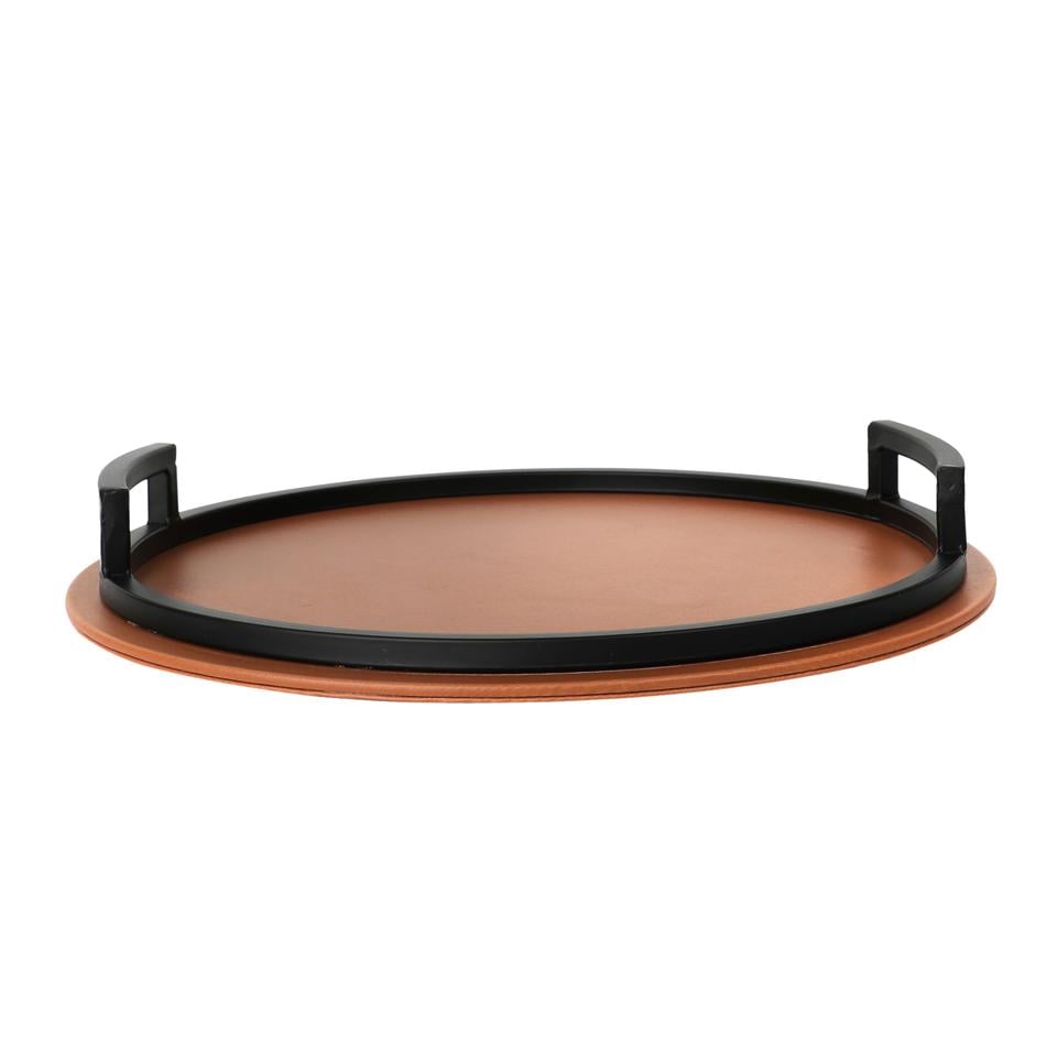 Tan & Black Circular Tray image 3