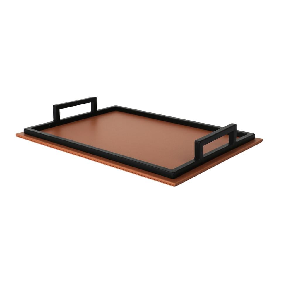Tan & Black Rectangular Tray image 2