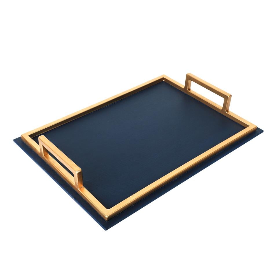 Royal Blue & Gold Rectangular Tray image 1