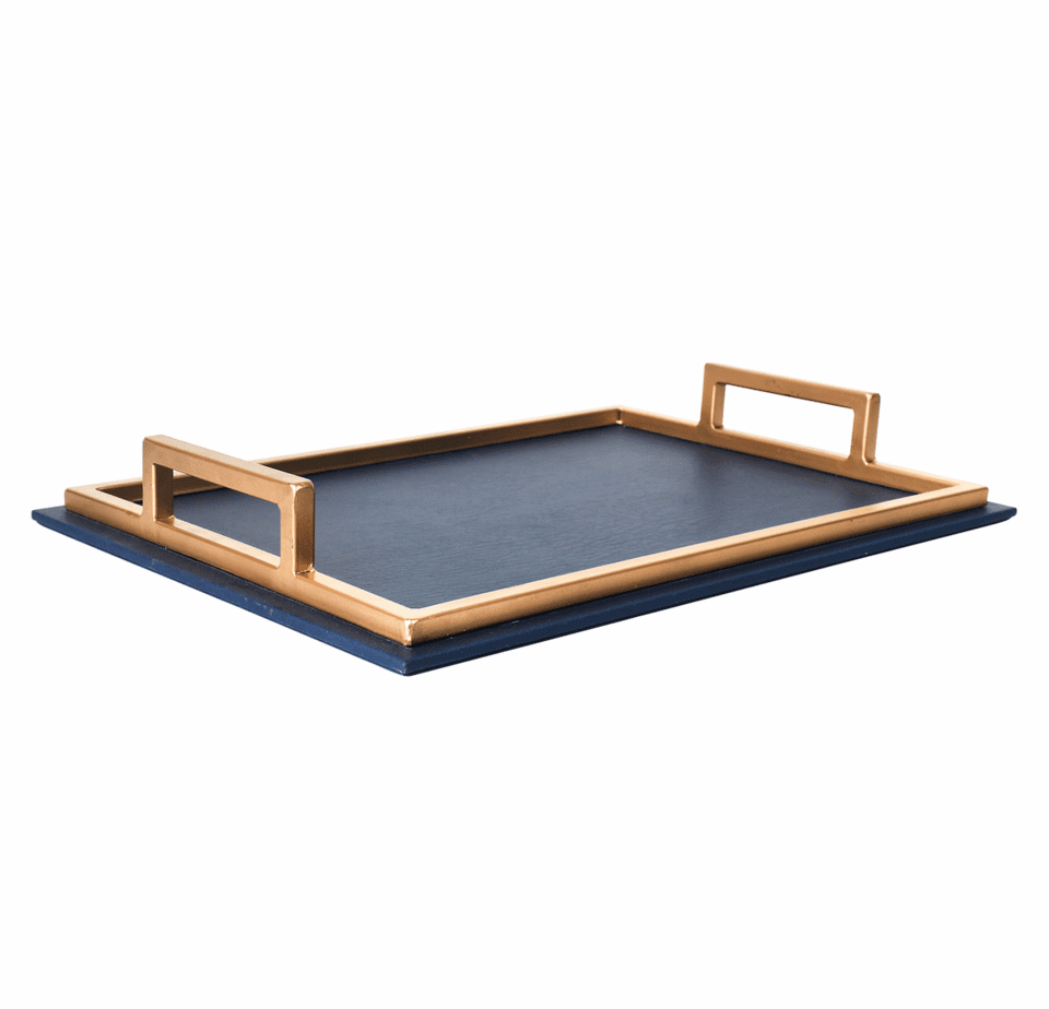 Royal Blue & Gold Rectangular Tray image 2