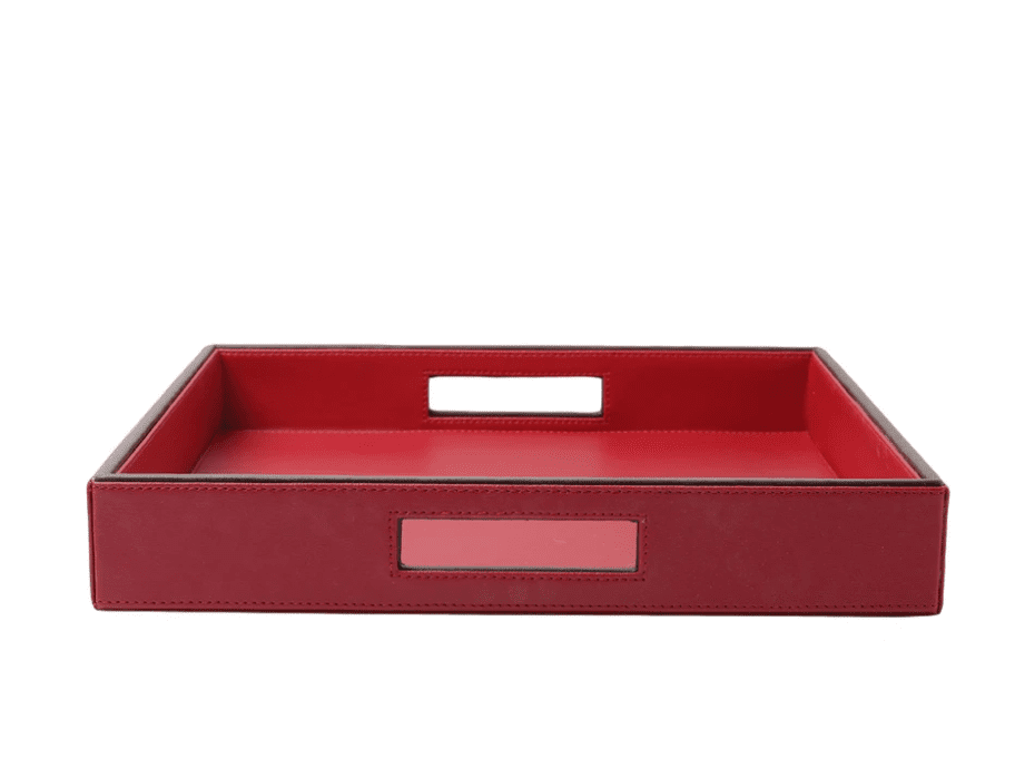 Red & Brown Leatherite Tray image 2