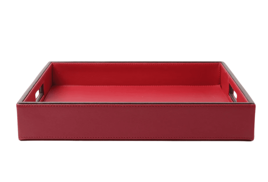 Red & Brown Leatherite Tray image 3