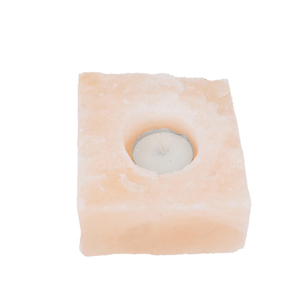 Himalayan Square Salt Tea Light Holder – 1 Hole image 1