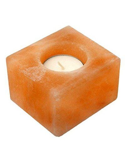 Himalayan Square Salt Tea Light Holder – 1 Hole image 2