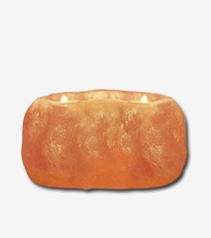 Himalayan Salt Tea Light Holder – 2 Hole image 1