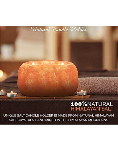 Himalayan Salt Tea Light Holder – 2 Hole image 3